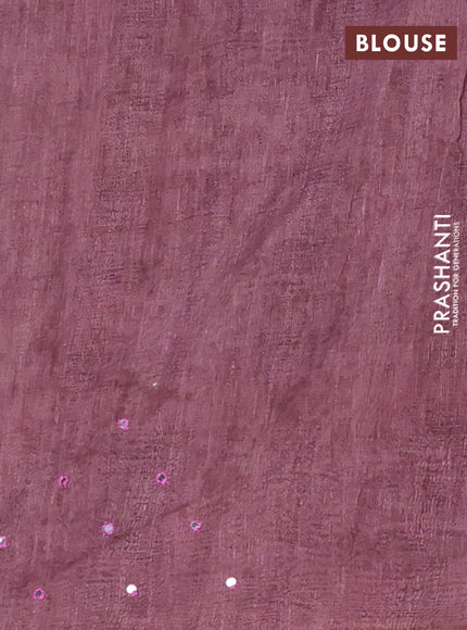 Mauve Pink Semi Linen Saree - Madhubani Prints