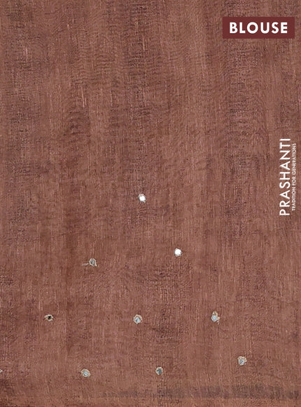 Sandal Semi Linen Saree - Madhubani Prints
