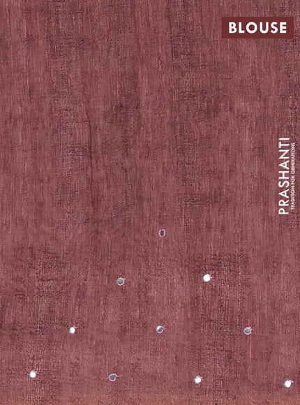 Pastel Brown Semi Linen Saree - Madhubani Prints