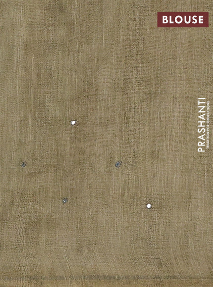Pista Green Semi Linen Saree - Madhubani Prints