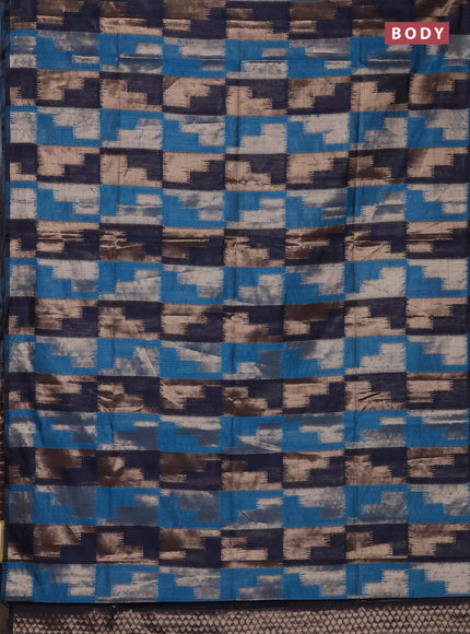 Cs Blue & Navy Blue Semi Dupion Saree
