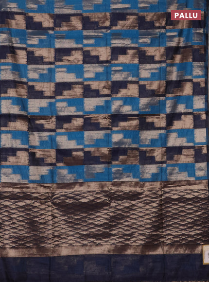 Cs Blue & Navy Blue Semi Dupion Saree