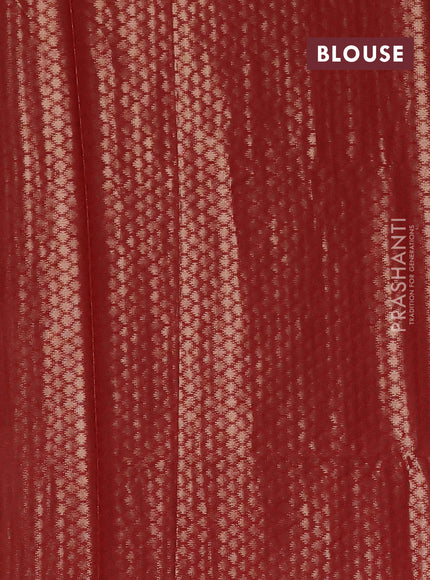 Orange & Maroon Semi Dupion Saree