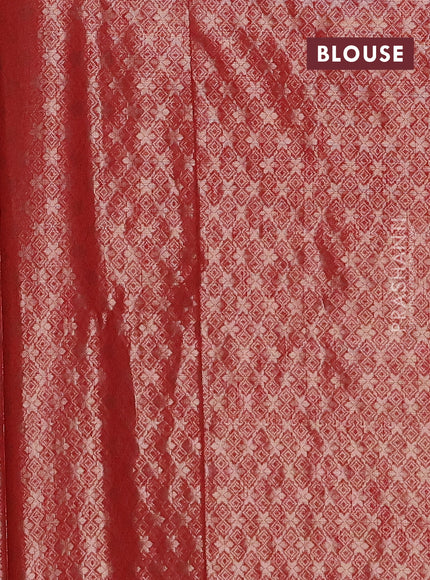 Orange & Maroon Semi Dupion Saree