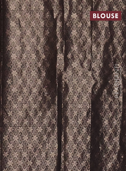 Wine & Black Semi Dupion Saree