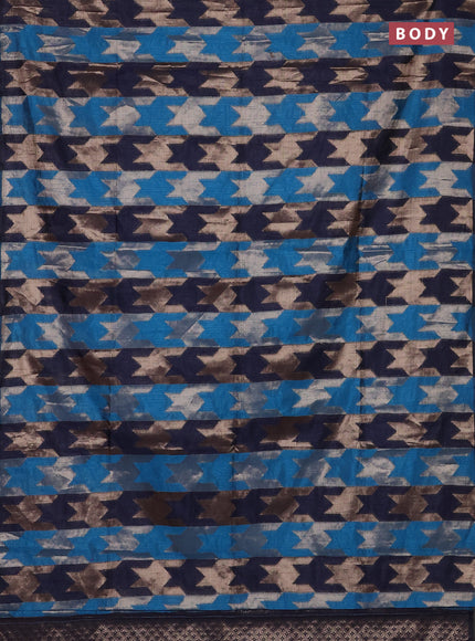Cs Blue & Navy Blue Semi Dupion Saree