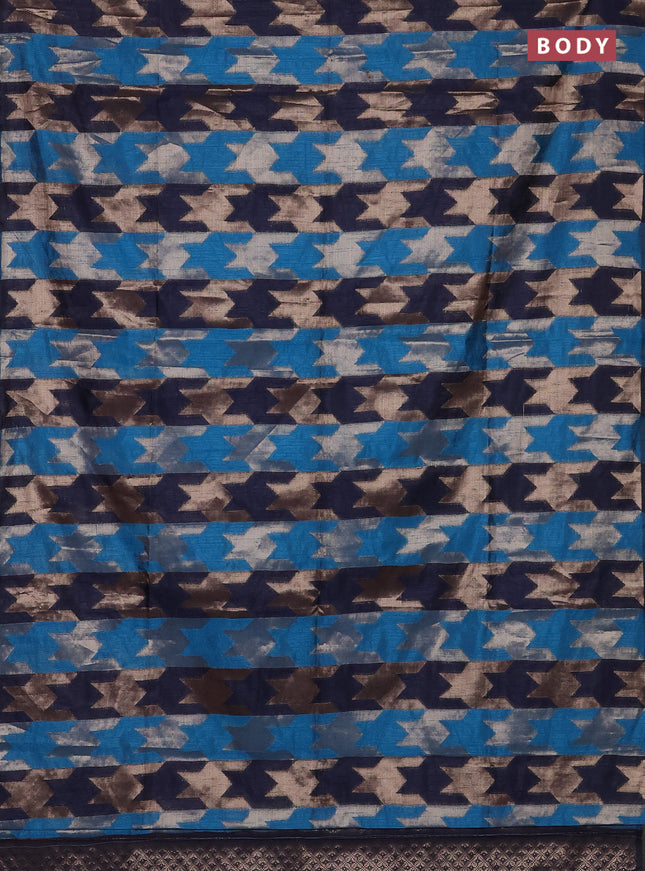 Cs Blue & Navy Blue Semi Dupion Saree