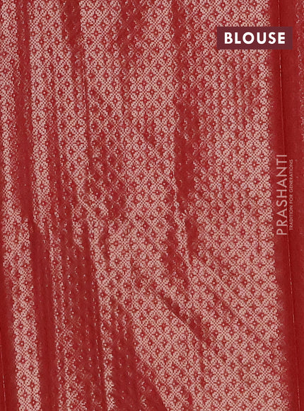 Orange & Maroon Semi Dupion Saree