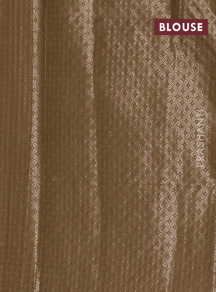 Mustard Yellow & Mehendi Green Semi Dupion Saree