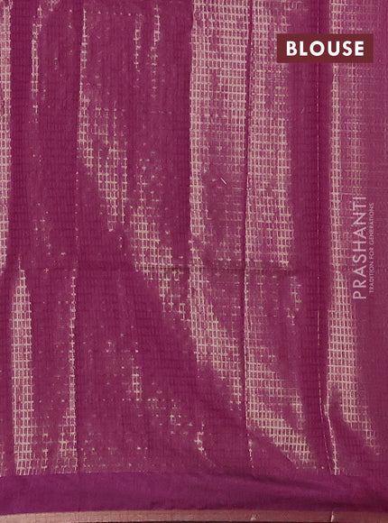 Green & Magenta Pink Semi Dupion Saree