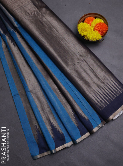 Cs Blue & Navy Blue Semi Dupion Saree
