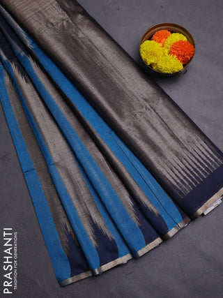 Cs Blue & Navy Blue Semi Dupion Saree