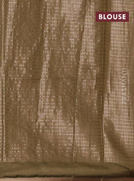 Mustard Yellow & Mehendi Green Semi Dupion Saree
