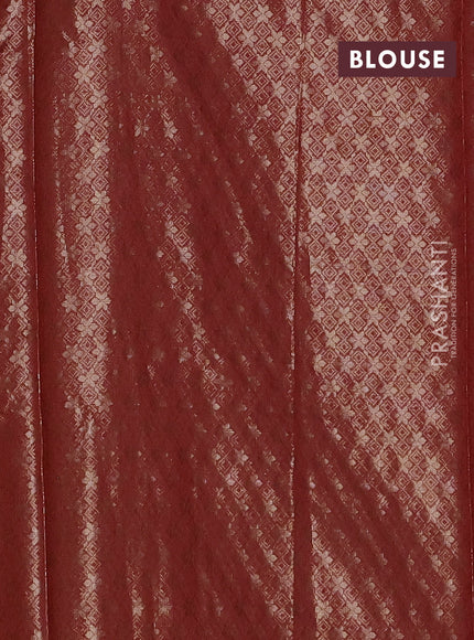Orange & Maroon Semi Dupion Saree