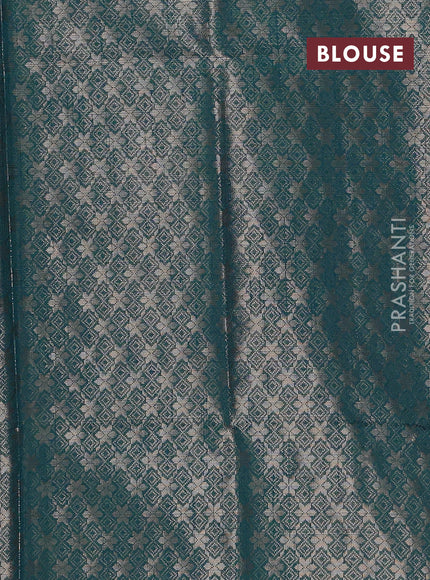 Maroon & Peacock Green Semi Dupion Saree