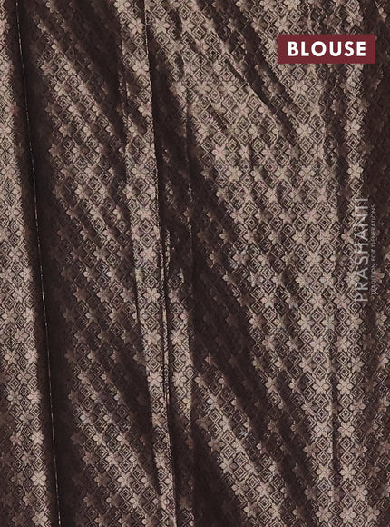 Wine & Black Semi Dupion Saree