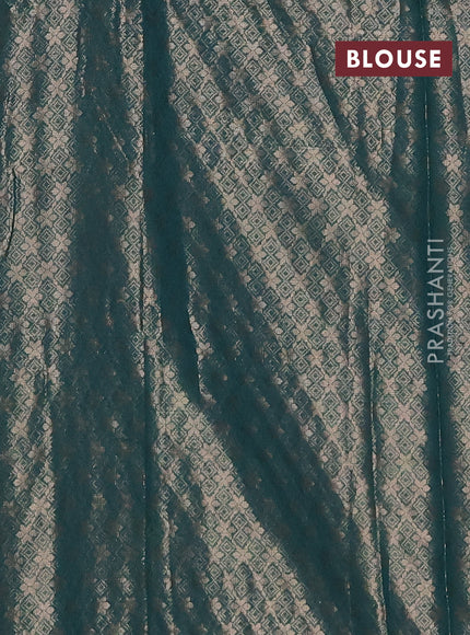 Maroon & Peacock Green Semi Dupion Saree