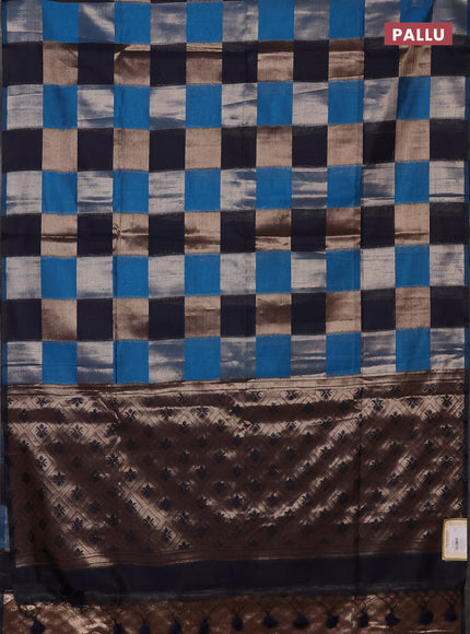 Cs Blue & Navy Blue Semi Dupion Saree