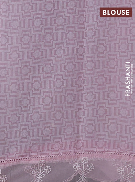 Pink Mul Cotton - Organza Border