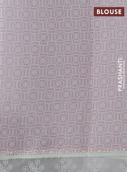Off White Mul Cotton - Organza Border