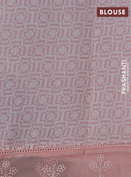 Peach Mul Cotton - Organza Border