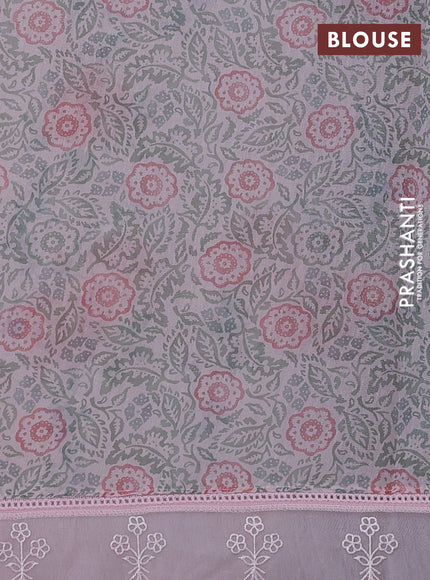 Pink Mul Cotton - Organza Border