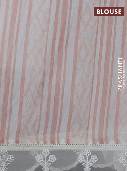 Off White Mul Cotton - Organza Border