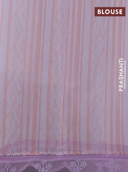 Lavender Mul Cotton - Organza Border