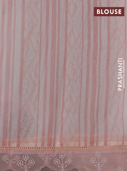 Peach Mul Cotton - Organza Border