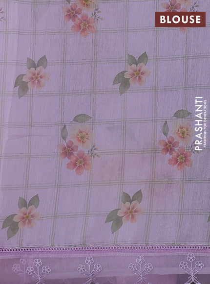 Lavender Mul Cotton - Organza Border