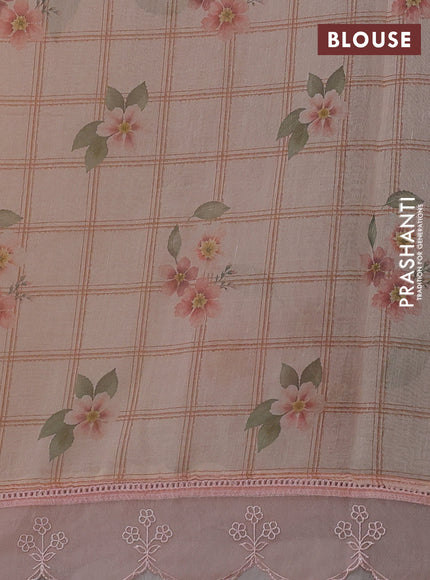 Peach Mul Cotton - Organza Border