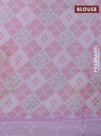 Lavender Mul Cotton - Organza Border
