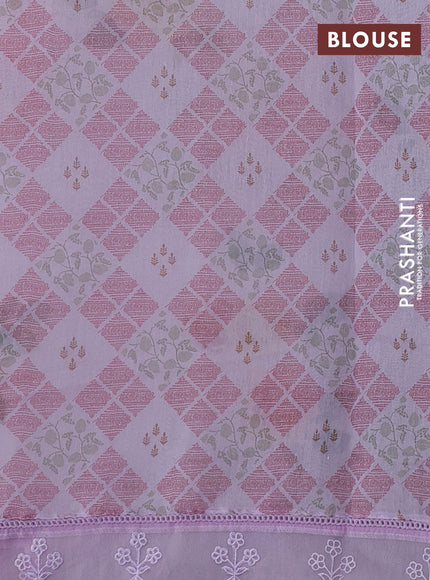 Lavender Mul Cotton - Organza Border