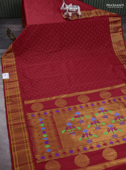 Red Semi Paithani Silk Saree