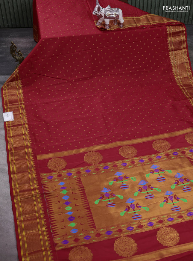 Red Semi Paithani Silk Saree