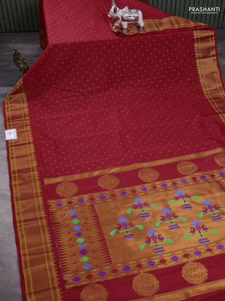 Red Semi Paithani Silk Saree