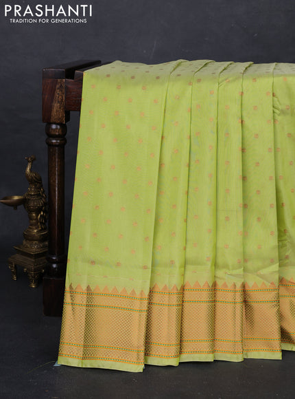 Fluorescent Green Semi Paithani Silk Saree