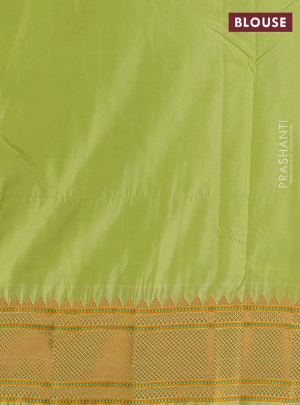Fluorescent Green Semi Paithani Silk Saree