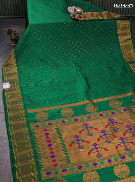 Green Semi Paithani Silk Saree
