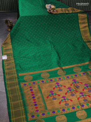 Green Semi Paithani Silk Saree