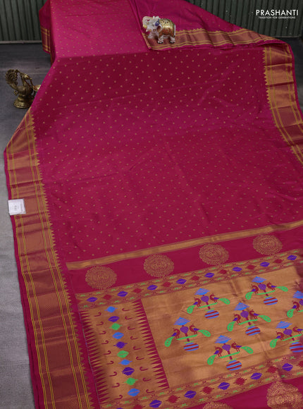 Pink Semi Paithani Silk Saree