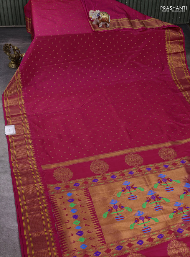 Pink Semi Paithani Silk Saree