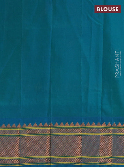 Teal Blue Semi Paithani Silk Saree