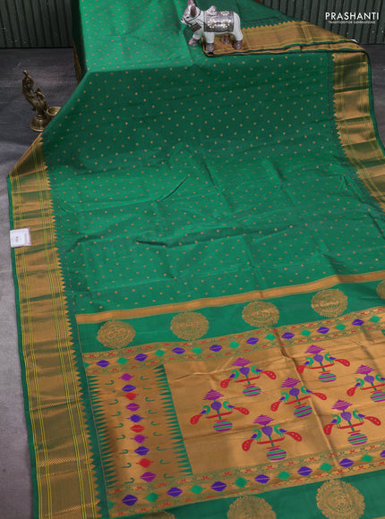 Green Semi Paithani Silk Saree
