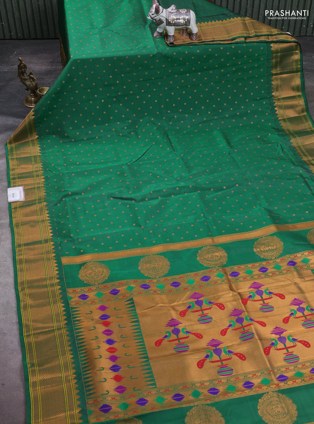 Green Semi Paithani Silk Saree