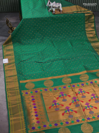 Green Semi Paithani Silk Saree