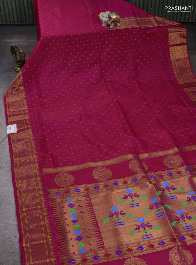 Pink Semi Paithani Silk Saree