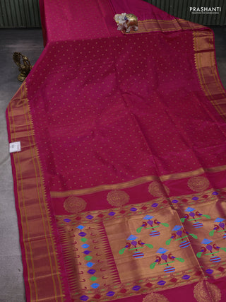 Pink Semi Paithani Silk Saree
