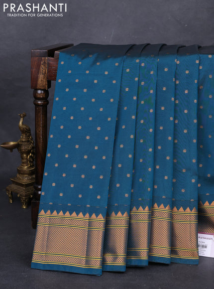 Peacock Green Semi Paithani Silk Saree