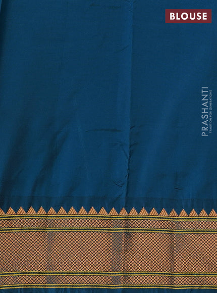 Peacock Green Semi Paithani Silk Saree